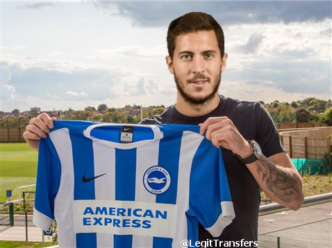 LegitTransfers's tweet photo. DONE DEAL: Belgium forward, Eden Hazard, has snubbed PSG in favour of a £56m move to Brighton.

#BHAFC #CFC #PSG https://t.co/EkjvOrWj9Z