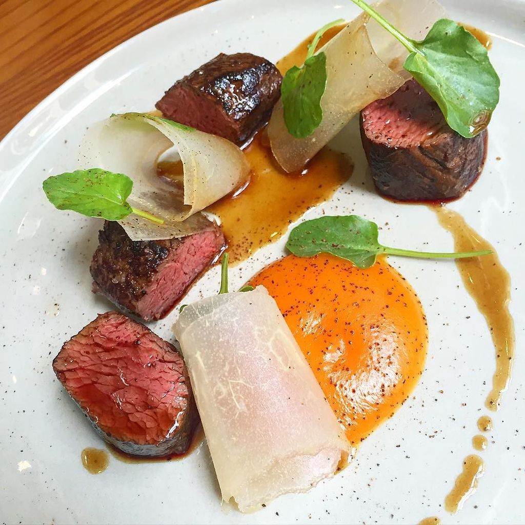 VanityFare1's tweet photo. On the hop.
Tender, perfectly pink @parookangaroo roo fillet, soured sweet potato, cider-p… https://t.co/zICTJZuvru https://t.co/5QfNMy9dra