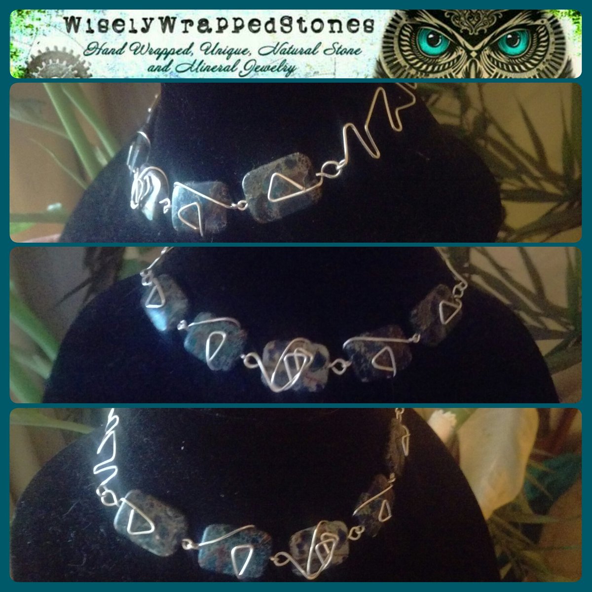 KTFNDScott's tweet image. A recent #handmade #StoneChoker in #Jasper by me #WiselyWrappedStones