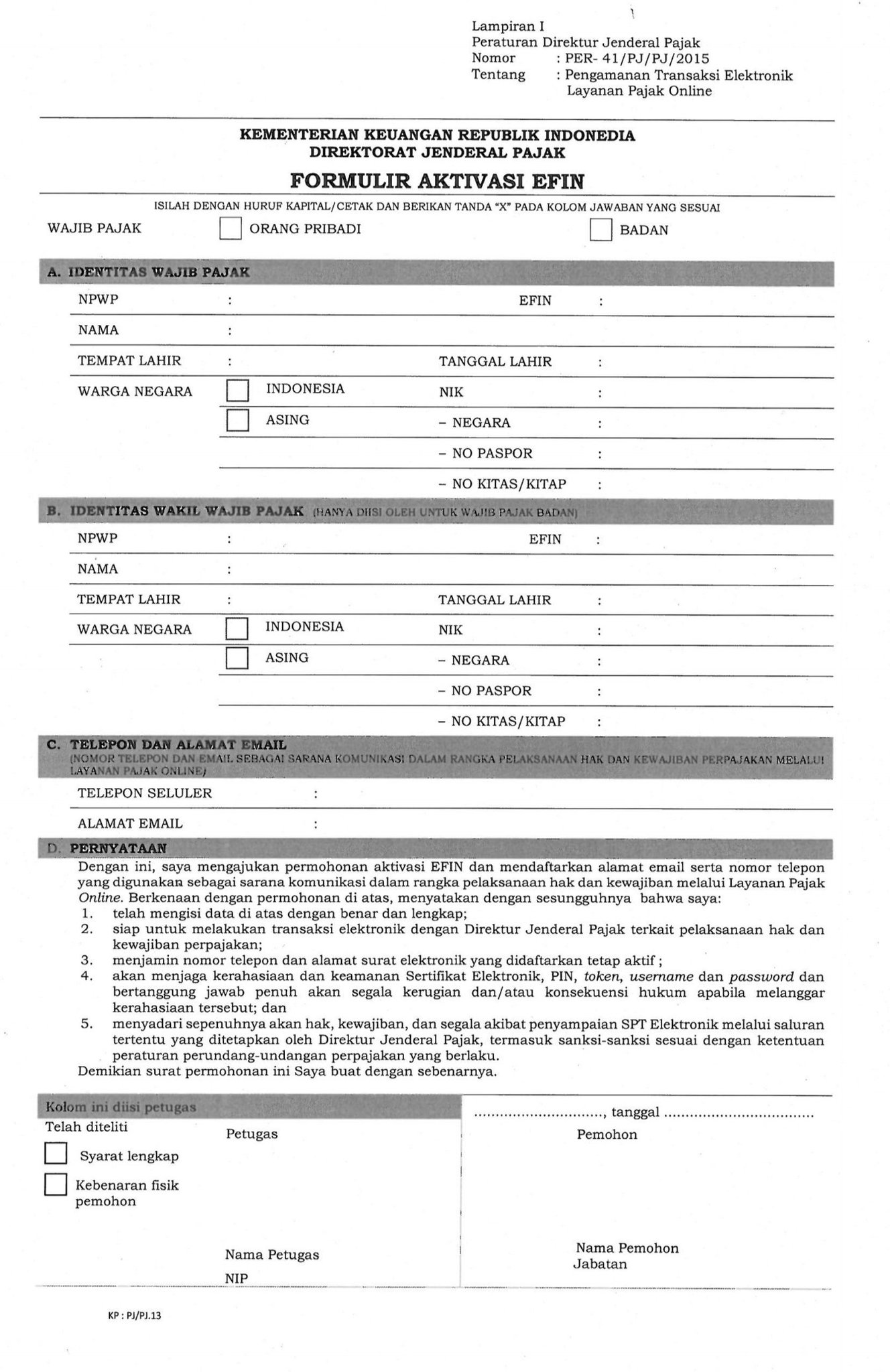 Contoh Pengisian Formulir Efin Badan Qq Rumah | My XXX Hot Girl