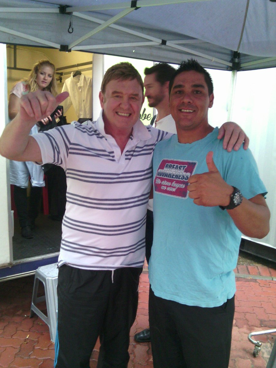 Me and Leon Schuster on the set  of payback the money