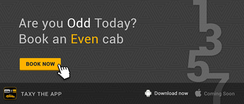 Taxytheapp's tweet photo. Some ppl care abt Odd and Even, rest book cabs through Taxy Dwnload the #free #app today - https://t.co/2BZx8TSo1I https://t.co/WM7FRO3AOG