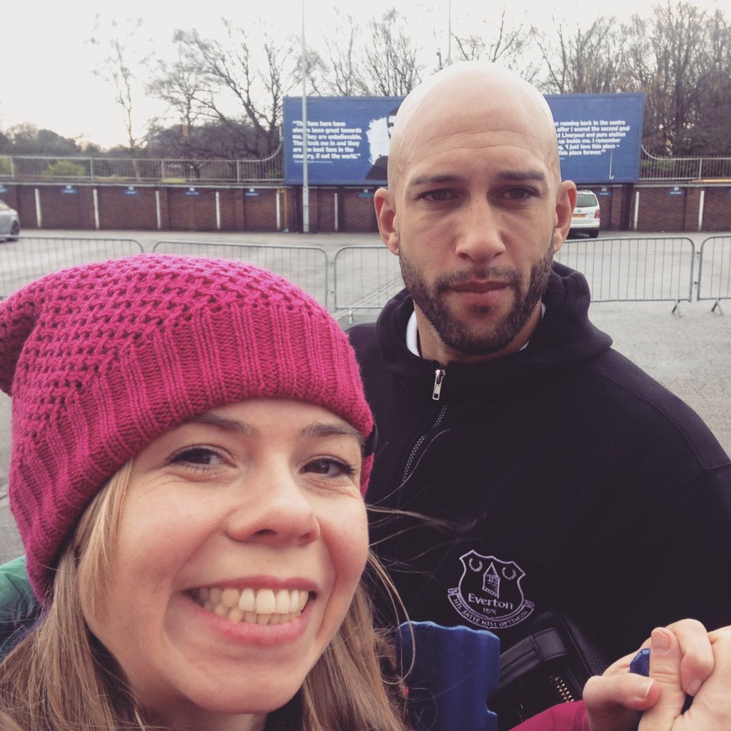 Bumping into Tim Howard before the #EFCvDAG match today. #COYB #FAcup #3-0
