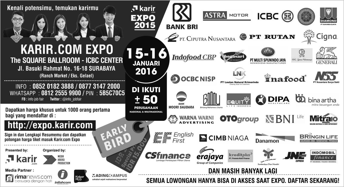 karir_expo's tweet photo. Kenali Potensimu,Temukan Karirmu disini #Surabaya https://t.co/bN1D5rnyQ8  Expo 15-16 Jan'16 cc @infosda https://t.co/JbpU1HlhjE