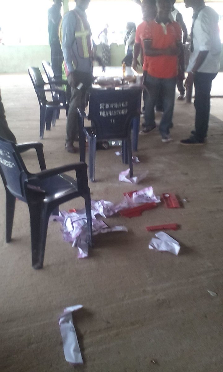I_Am_Ilemona's tweet photo. BREAKING!!! Thugs loyal to @APCNigeria have disrupted elections in Gbarantorou Community #BayelsaDecides https://t.co/5fVVxwMsDj