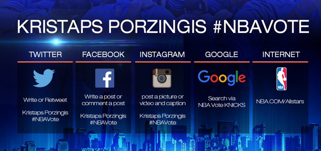 ltvsports's tweet photo. Kā un kur balsot par Kristapu Porziņģi?
Dalies ar bildi arī citos sociālajos portālos.

Kristaps Porzingis #NBAVote https://t.co/qrqELoqFSn