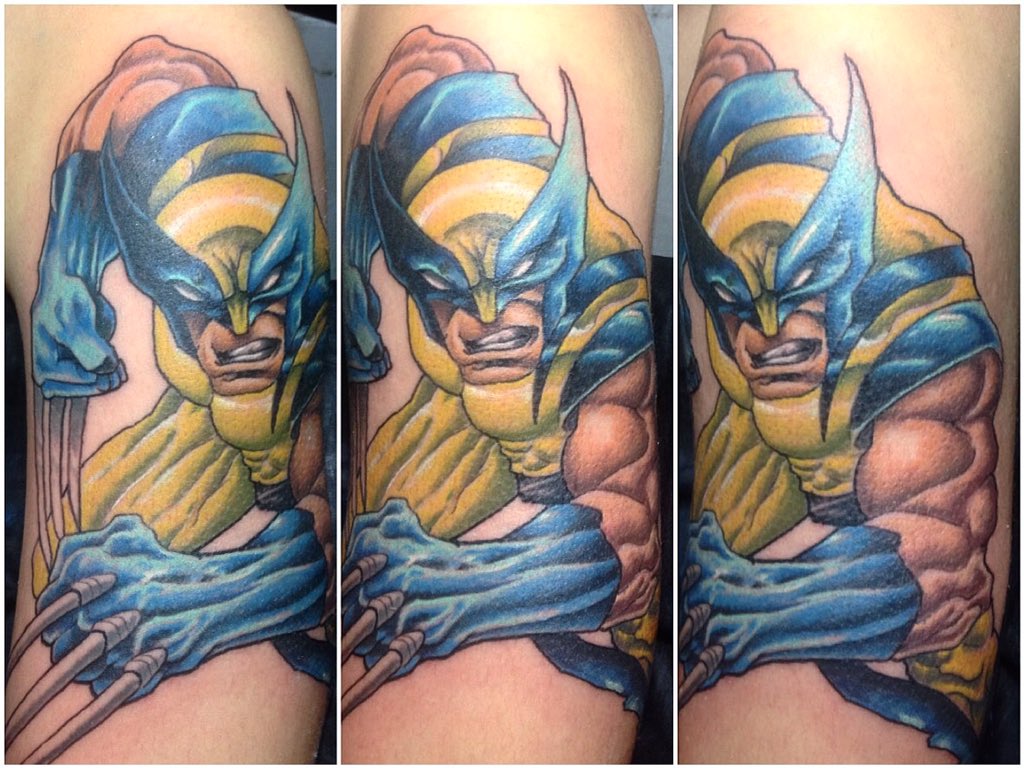 Done in 4 hours " WOLVERINE MARVEL COMICS TATTOO " 👊👊👊
