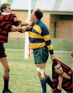 SportingGaffes's tweet photo. Now lads play nice or I'll bang ya bloody heads together! https://t.co/hSSYkviObY