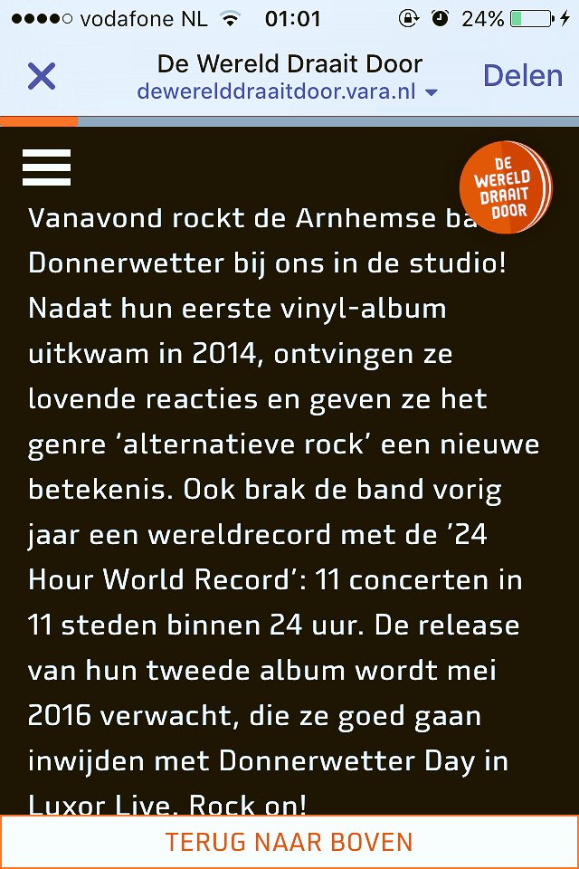 Donnerwetter_NL's tweet photo. Minuutje gemist? @dwdd #dwdd #dewerelddraaitdoor #deminuut #donnerwetterday14052016 https://t.co/94WEm6Rmcp https://t.co/OTFwFjSRCN