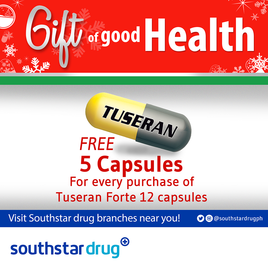 southstardrugph's tweet photo. Stop the sniffles with Tuseran today! Only at Southstar Drug. #SouthstarDrugPH #Tuseran https://t.co/U6hIIHgLGf