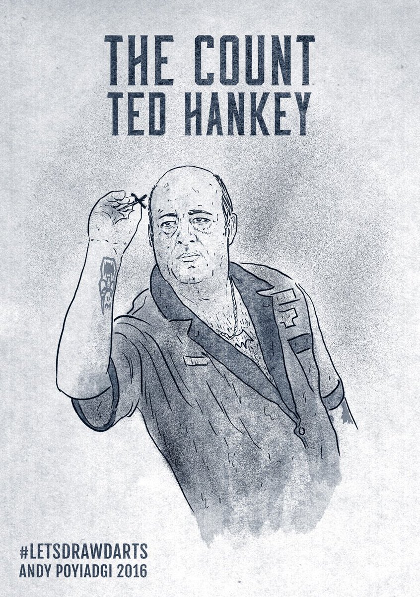 ajpoyiadgi's tweet photo. A brand new @BDOdarts portrait of Lakeside legends, this time it's The Count @TedHankeyDarts. #LetsDrawDarts https://t.co/ISDiljt3I5