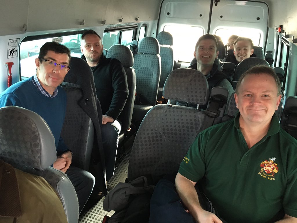 MillingtonRuth's tweet photo. @bitofstone @StoneRugby @Staffsrugby @weareSFM Happy faces on the way to @LeicesterTigers  #StoneRUFC #NewPlayers https://t.co/mNVgDIRGjU