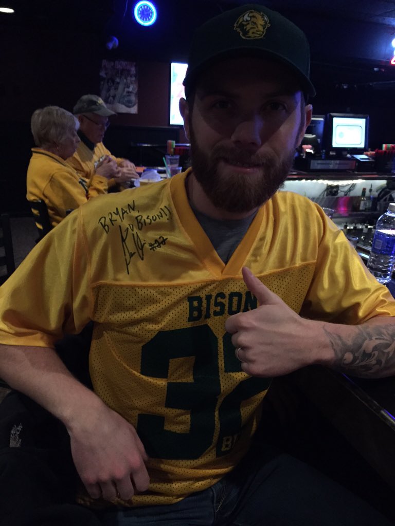 BryanLoweree's tweet photo. @samojuri22 reppin' my signed Ojuri jersey! Thanks @WilliamDent4 and Tanya!! #gobison #paystoknowojurisotherparents https://t.co/b25idmuxw7