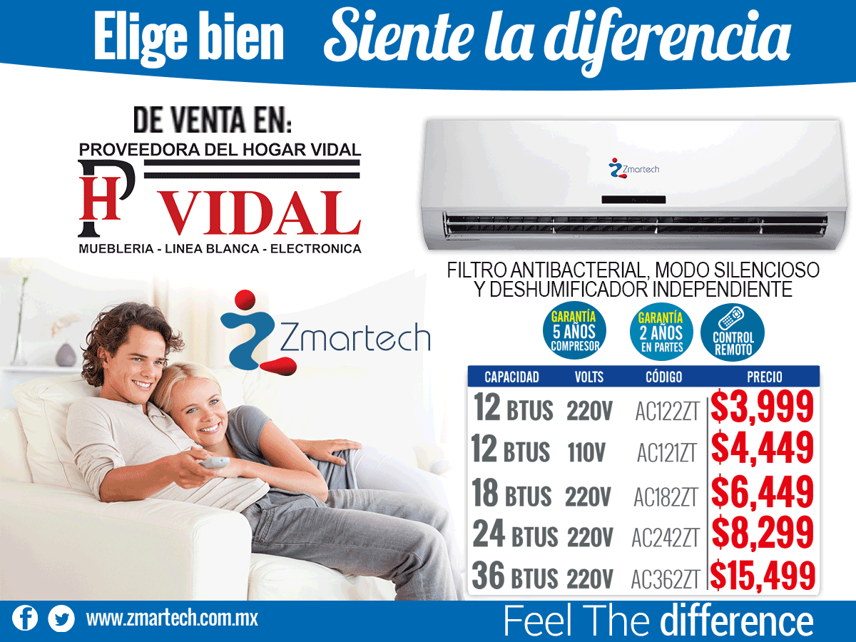 Zmartech's tweet photo. Zmartech tiene los mejores Aires Acondicionados con calidad y a precios inigualables. Buscalos en @PHVidal_ https://t.co/56SHqxJDbm