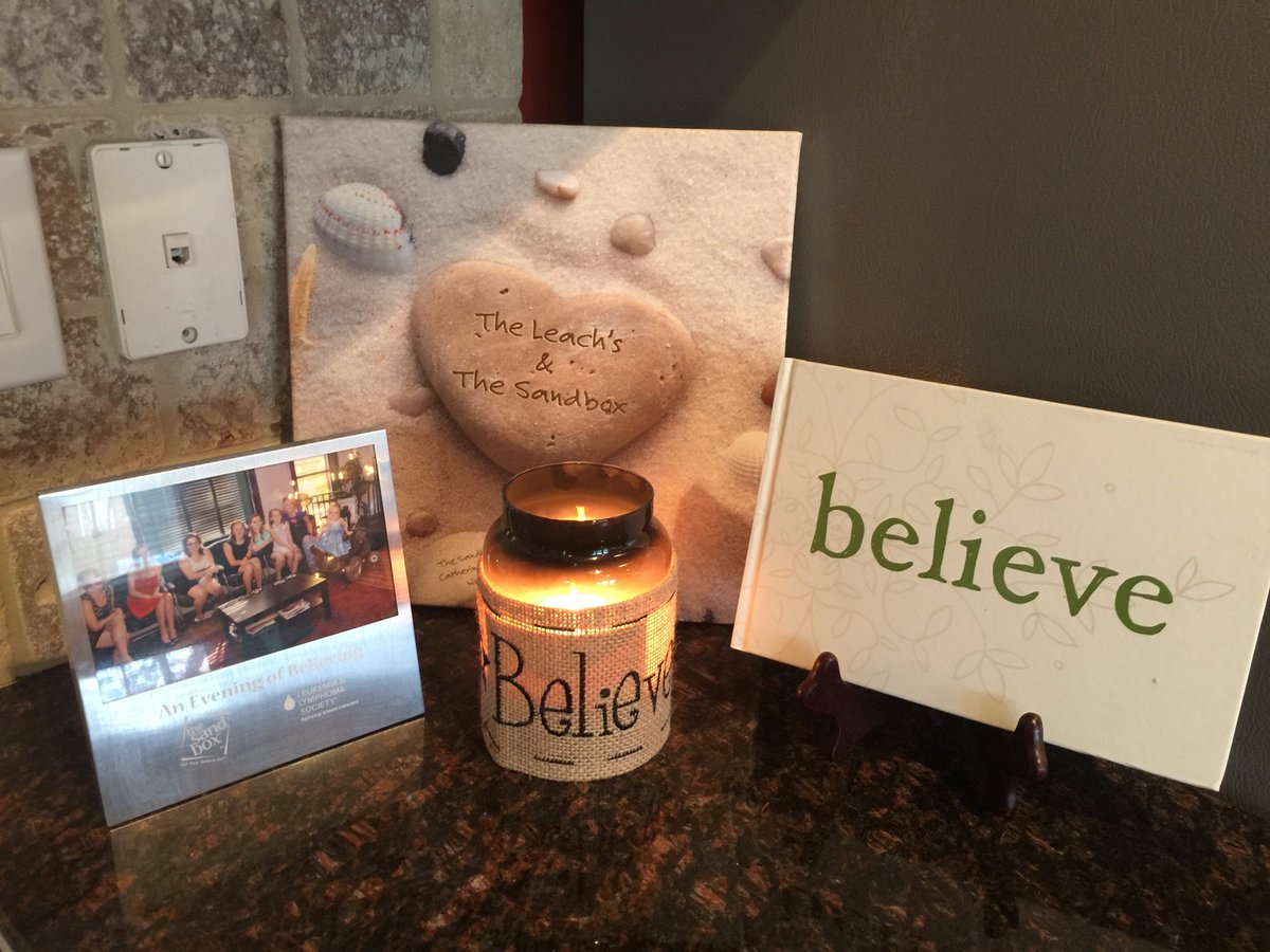 A dedicated Sandboxer created this "Believe" corner in their home. Beautiful way to remember the families we serve!