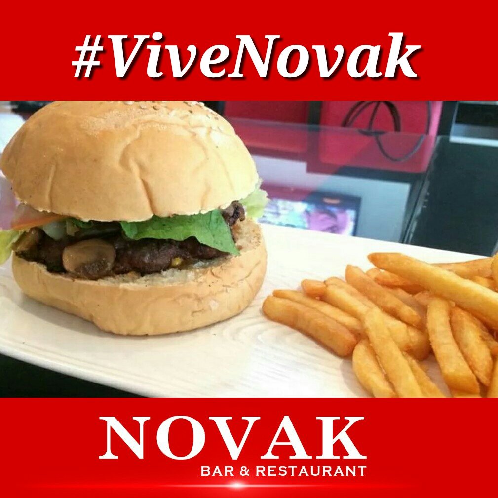 NovakRest's tweet photo. #Sábado para probar nuestra #HamburguesaNovak que tal si la acompañas con una espumosa bien fría. #ViveNovak https://t.co/n0k0yK8IGF
