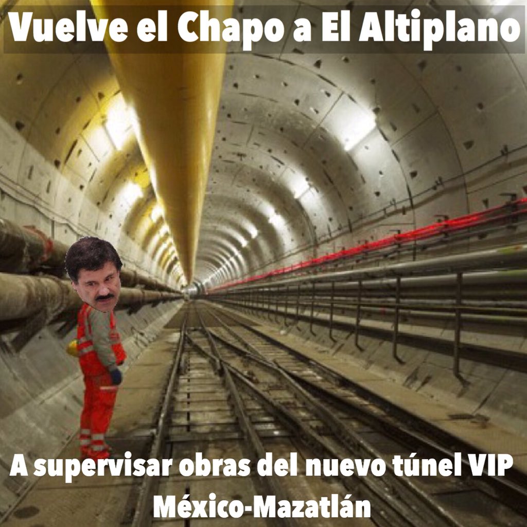 CarlitosTwit's tweet photo. Vuelve el Chapo a "El Altiplano" a supervisar obras de su nuevo túnel de escape con sala VIP y hangar presidencial.😂 https://t.co/4zTptcffKo