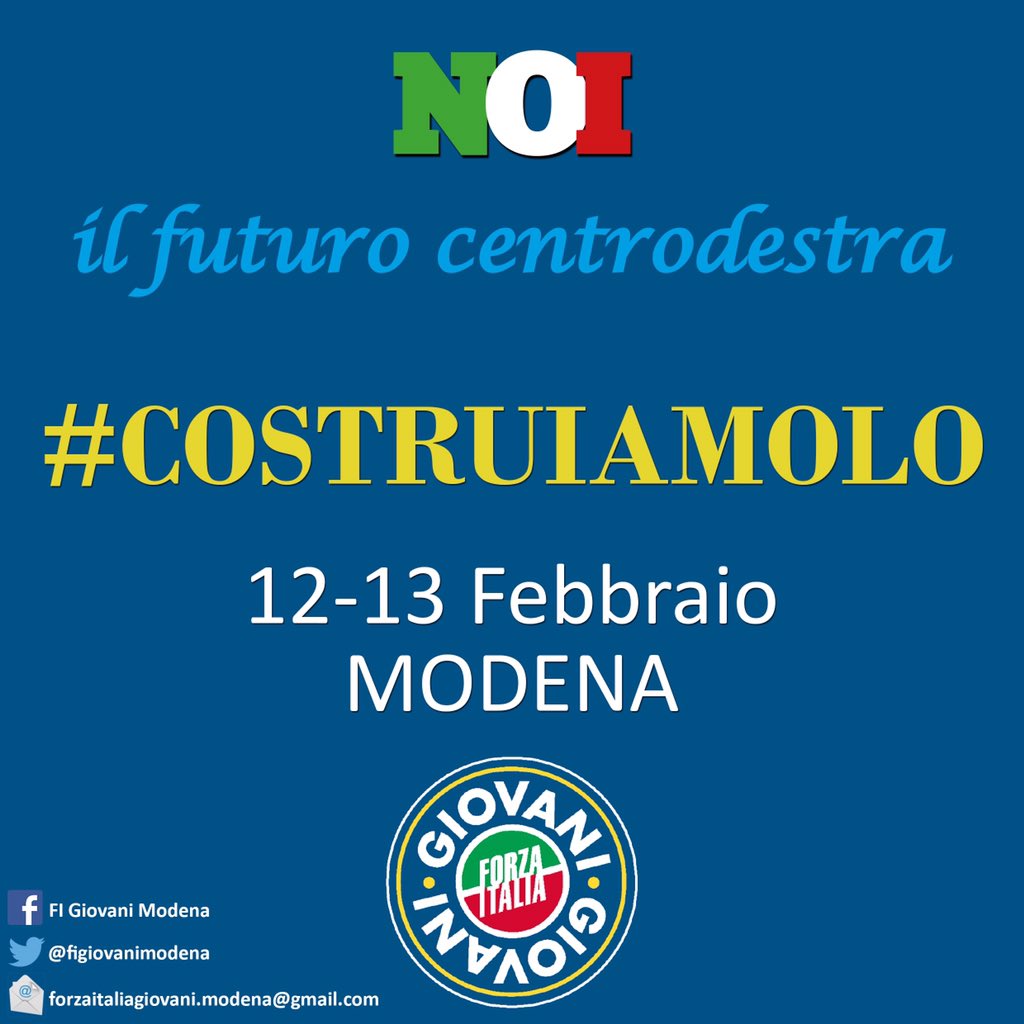 MazzacuratiVale's tweet photo. #noi il futuro centrodestra #COSTRUIAMOLO @radioforzaita #Modena @GiovanniToti @simonebaldelli @aleSindaco https://t.co/a6uxSaac33