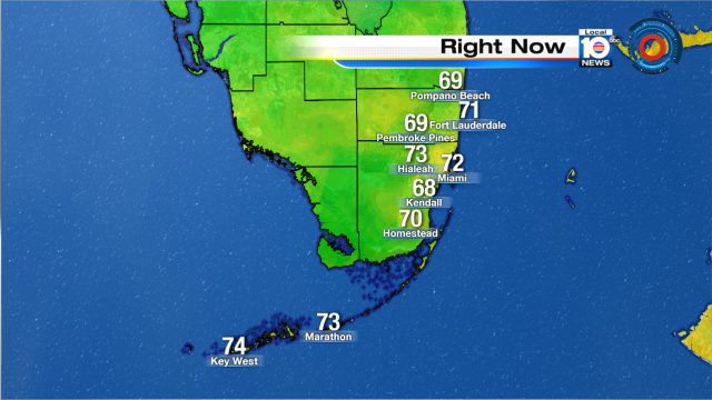 CURRENT TEMPS - Started off in the low 60s earlier this morning, now the 70s. Temps warming fast! High today 83° https://t.co/XjW9m71MSQ