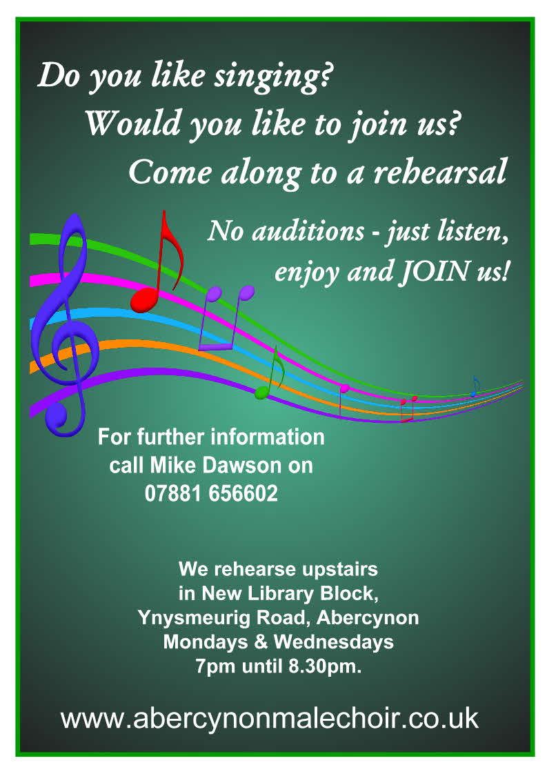 #Abercynonmalechoir.co.uk invites new members - if you're over 16 yrs of age please come along