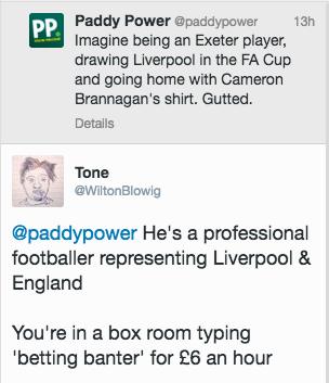 SportingGaffes's tweet photo. @Paddypower haha owned! https://t.co/onkctVGsum