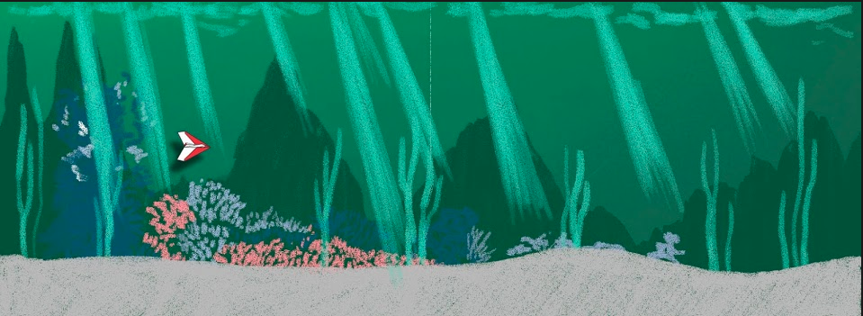 whalesoft's tweet photo. Underwater concept. #screenshotsaturday #origamiflight #gamedev #indiedev https://t.co/QfEOdeiH6V