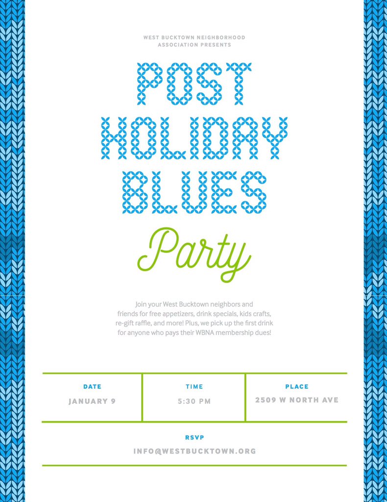 Join us TONIGHT for our annual Post Holiday Blues party!