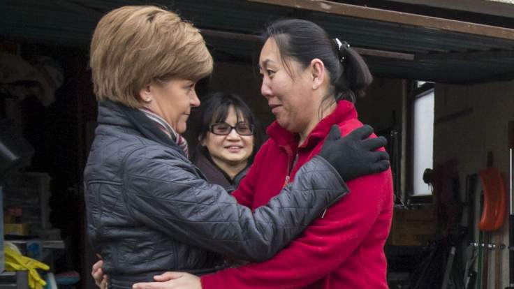 SkyNews's tweet photo. Nicola Sturgeon visits flooded #Scottish communities and outlines £12m funding for victims https://t.co/DkcJGpMdq2 https://t.co/2E46W3UPtY