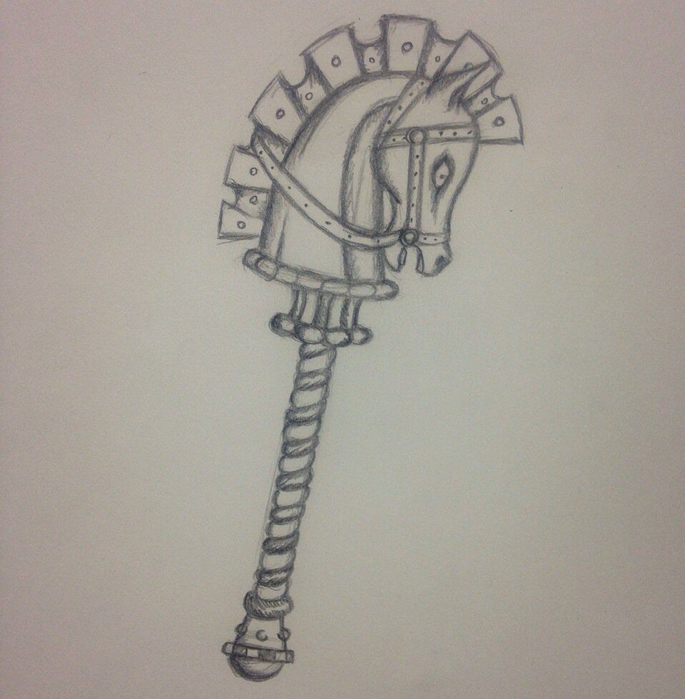 undesirable no.1 on X: sketch of a level 2 hobby horse weapon