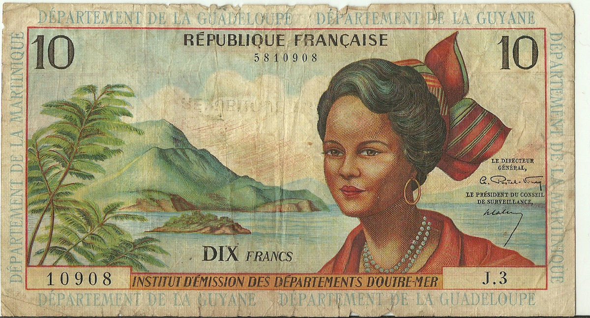 PremierCoin's tweet image. 1964 French Antilles 10 Francs - Pick# 8A
goo.gl/E4Ia4b
#frenchantilles #numismatics #pmg #pcgs #banknote
