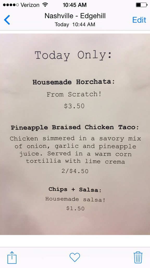 thejamnashville's tweet photo. Special today only!!! We are officially open on the other side come and see!!! #thejamhasexpanded #tacos https://t.co/mgRhf8ZHnv