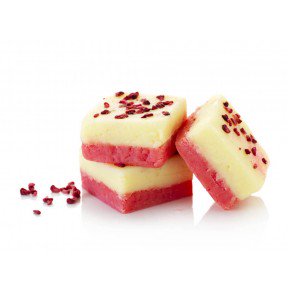 BarfiaMCR's tweet photo. RASBERRY &amp; WHITE CHOCOLATE BARFI: Raspberry topped with luxurious cocoa butter in a white chocolate barfi. #Barfia https://t.co/XuahBbx1VI