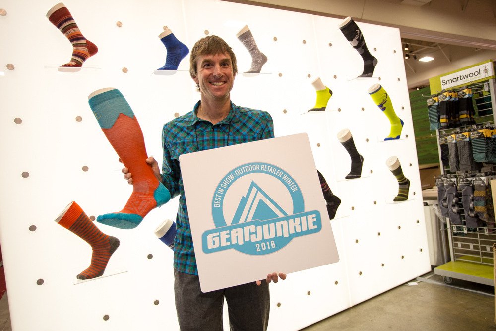 TheGearJunkie's tweet photo. Designed in collaboration with @conradanker, the @smartwool "Indastructawoll" gets #BestInShow. #ORshow #ORWM16 https://t.co/TjsR70j7Yt