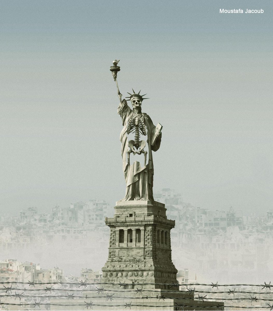 SyrianRage's tweet photo. Statue of #starvation by Moustafa Jacoub
#Hunger_massacre_in_Madaya
#break_hunger_siege in #Madaya https://t.co/jfSWtzfIbn