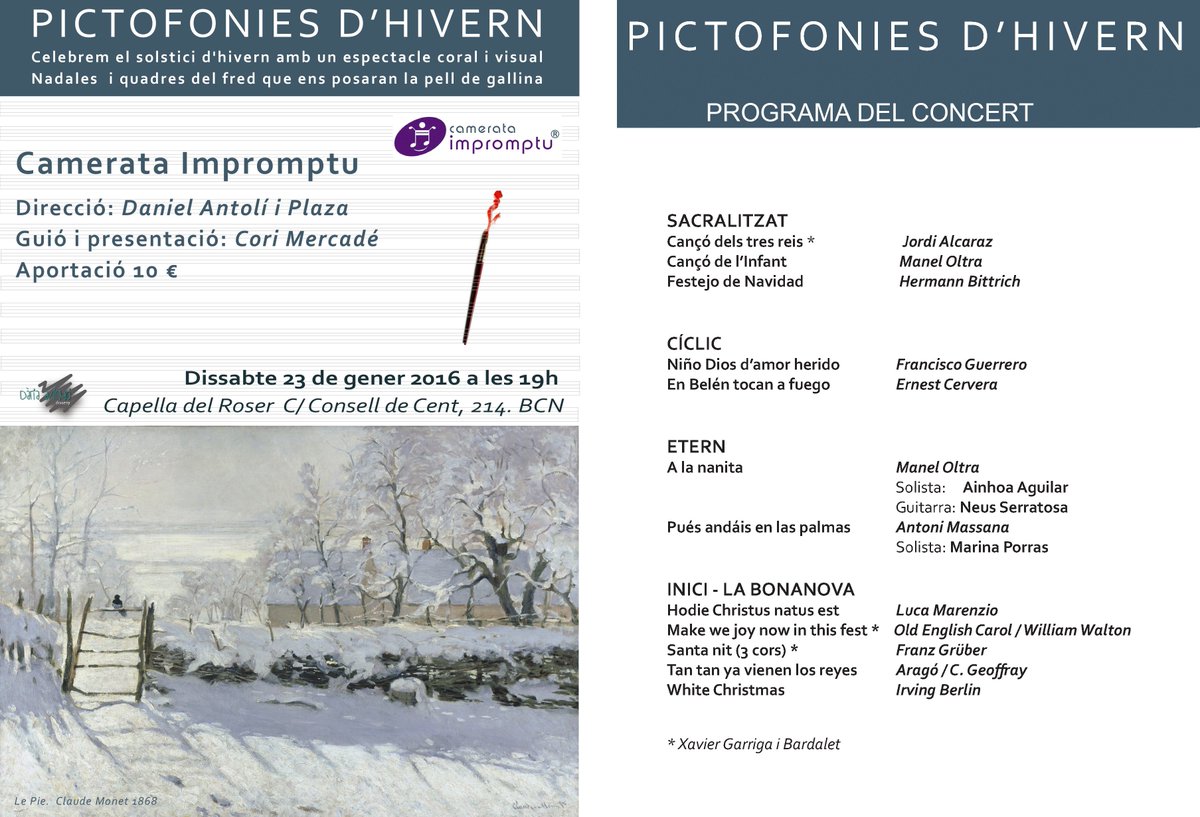 c_impromptu's tweet photo. Pròxim concert de Camerata Impromptu:
"Pictofonies d'hivern"
Reserva el teu seient a:
https://t.co/Y88d8VNZZe https://t.co/wbJudp4Hl3