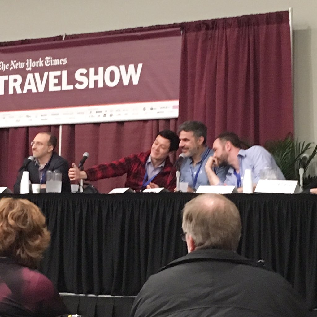 RachelChang's tweet photo. They take #selfies! #TravelWriters - they're #JustLikeUs! @lucaspeterson @sethkugel #SethSherwood #travelpanel https://t.co/TTYXycJoCW