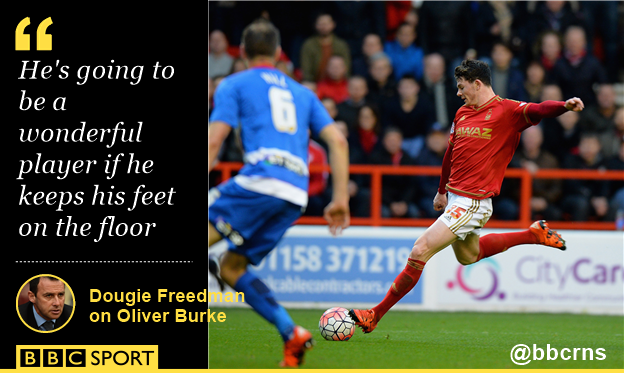BBCRNS's tweet photo. #nffc manager Dougie Freedman with much praise for MOTM v QPR @OliverBurke55 https://t.co/gVTwAyCLFH