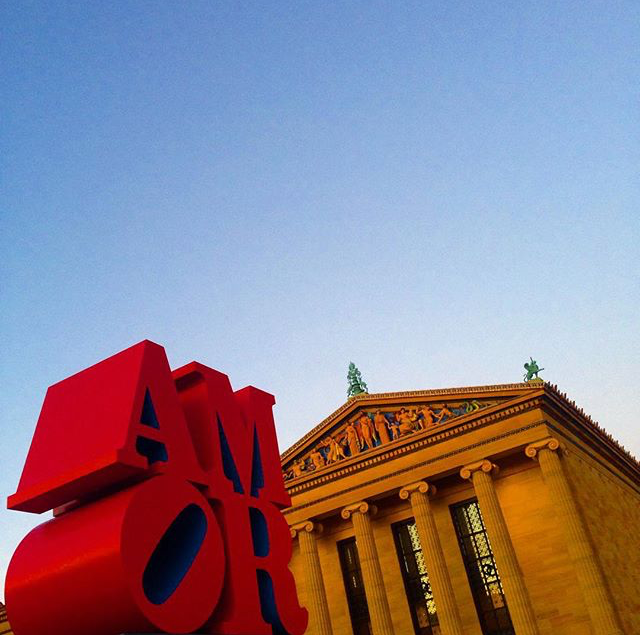 philamuseumart's tweet photo. Robert Indiana called his iconic sculpture a “a one-sentence poem.” #AmorPhilly https://t.co/ii455Gmch5 https://t.co/G8fTMbFEY7