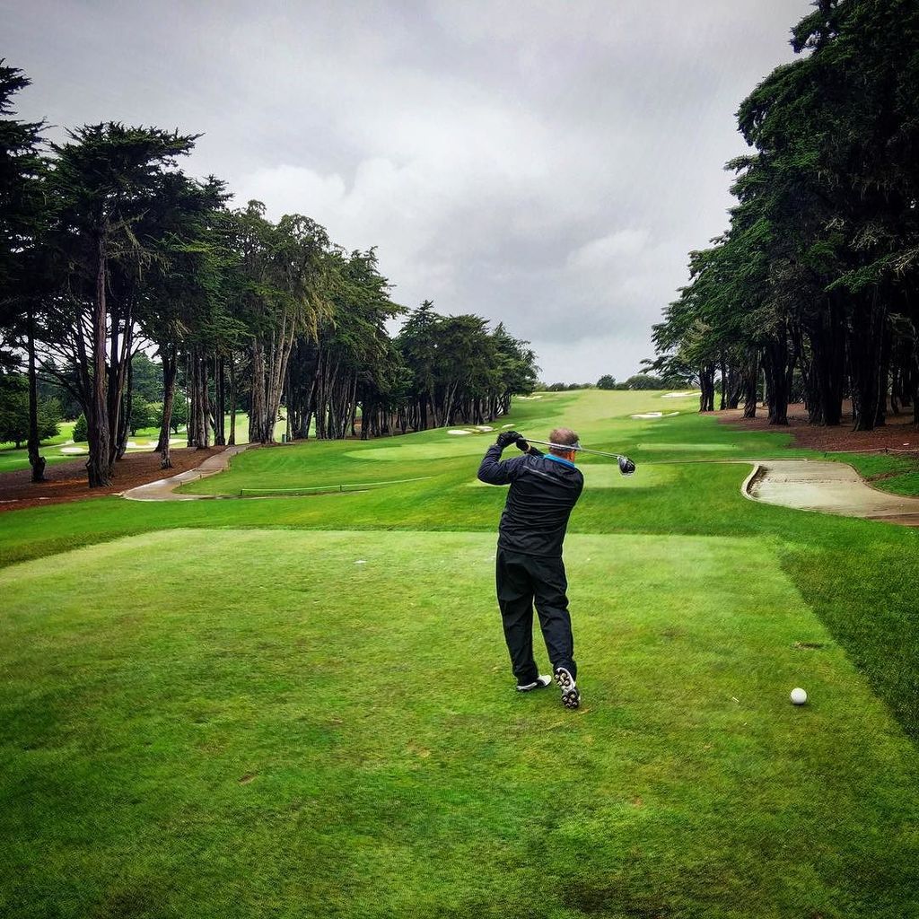 @jsasman12 holding the pose @bbhgolf in between rain pours Wednesday afternoon. ift.tt/1VUaeh2