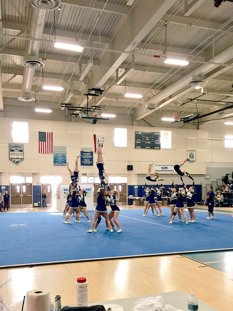 Yucaipa HS Varsity killing it here at Summit Regional. The crowd loved you! #WereAllIn #USAcamps <a href="/USACamps/">United Spirit Assoc.</a>