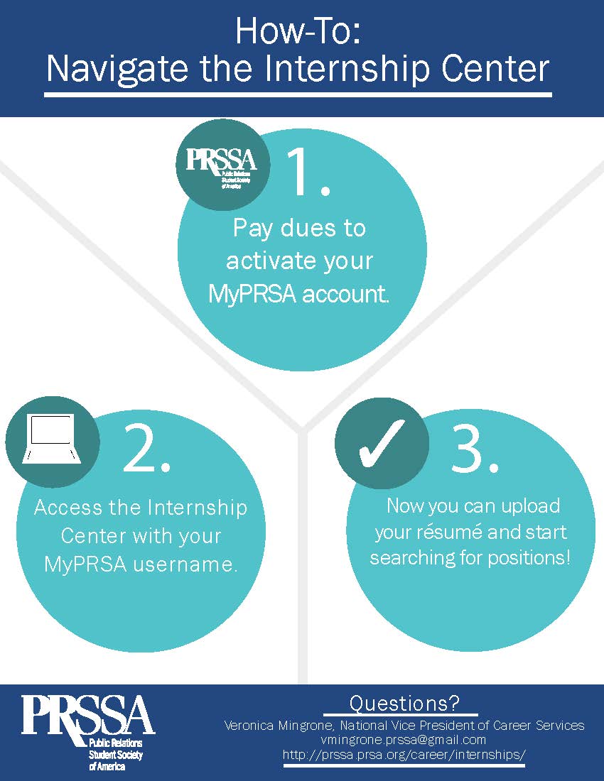 prssaofficial's tweet photo. Need help with your internship search? Start now using the PRSSA Internship Center  #PRSSACDM https://t.co/Y8OAnqeQUD