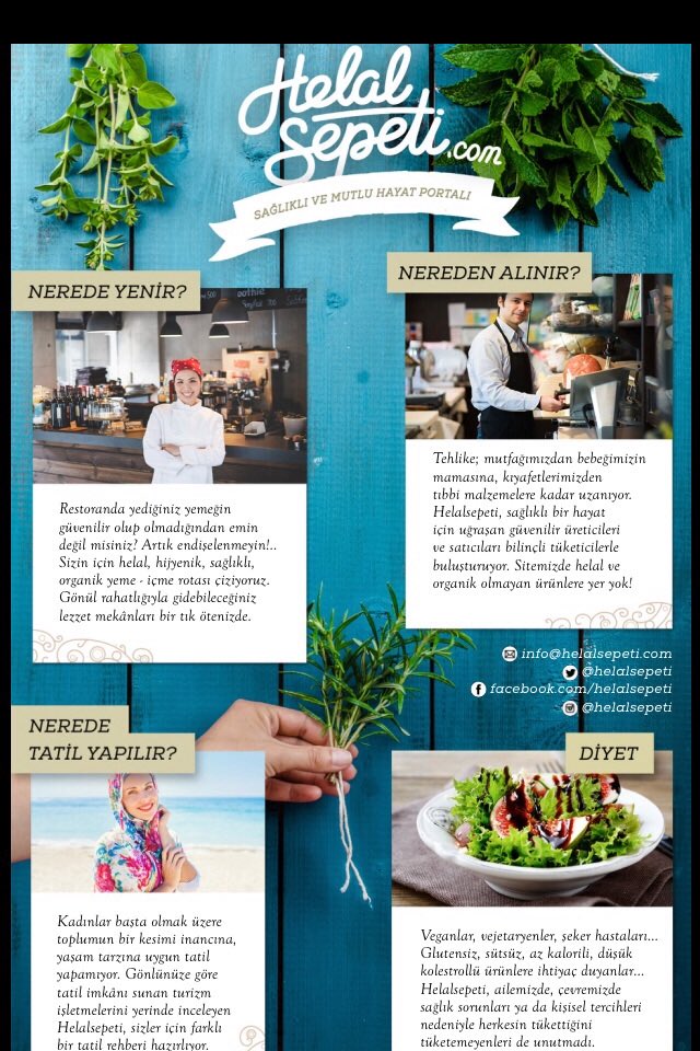 Helal, hijyenik, sağlıklı, organik, güvenli yeme-içme, alışveriş ve tatil rehberi sitesi Helalsepeti'nin ilk reklamı