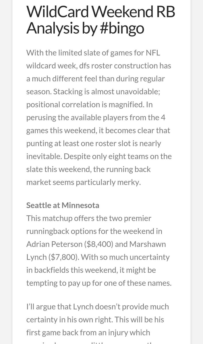 UFCollective's tweet photo. WildCard Weekend #DFS
1) #StackReport by #UnNamed
2) RB Analysis Team-by-Team by #bingo
https://t.co/6KkkPpii4Y https://t.co/kiq9axgQV7