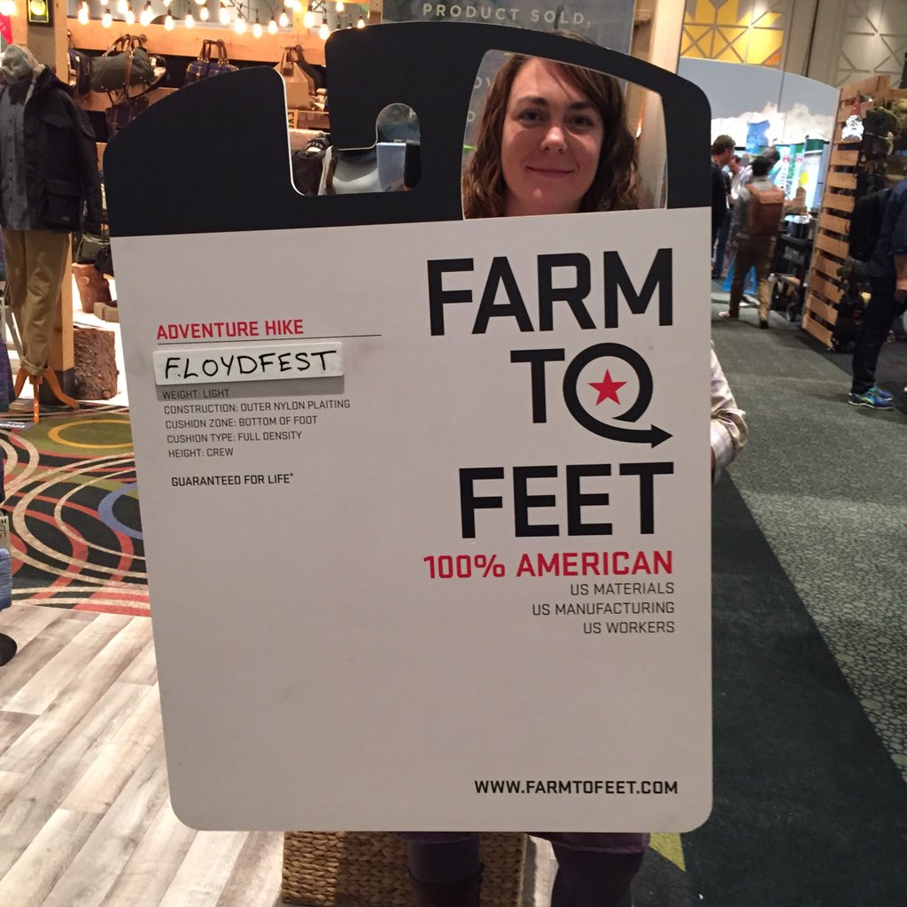 floydfest's tweet photo. @floydfest loves @FarmToFeet! #ORshow #OutdoorRetailer https://t.co/zdE0rLqJMO
