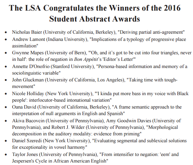 Linguistic Society of America tweet media