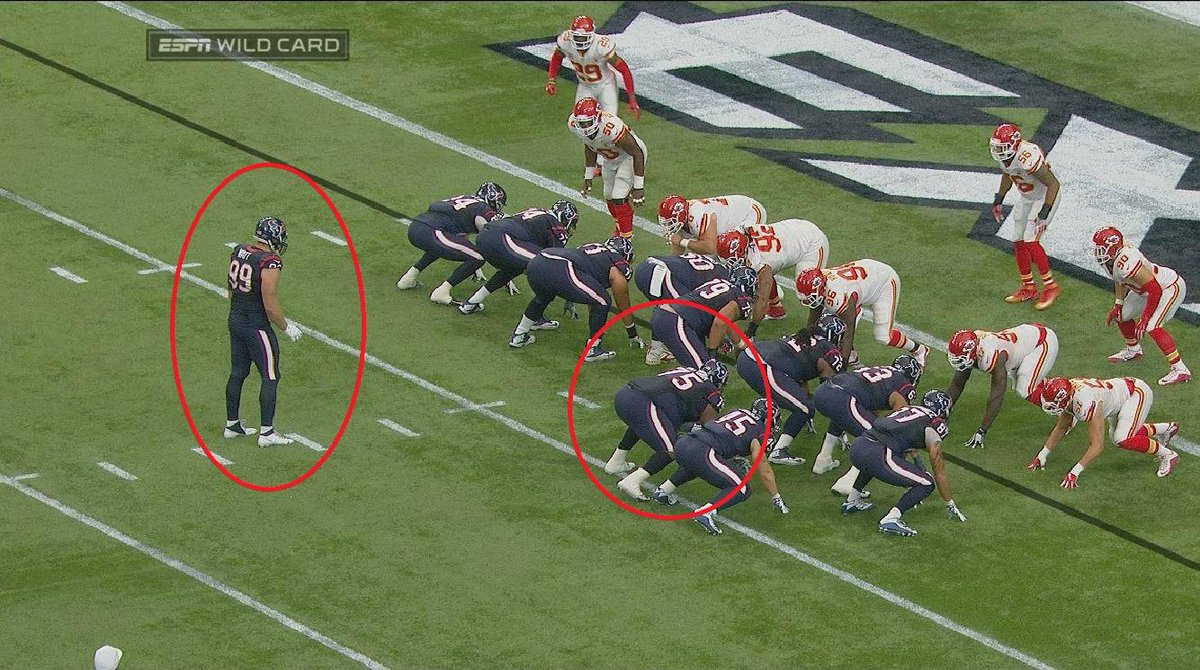 SportsCenter's tweet photo. J.J. Watt gets his 1st career rush behind Vince Wilfork. https://t.co/4uaAEGjEsH