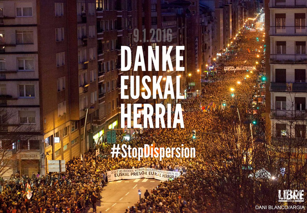 Bilbao, es war beeindruckend! Pasada bat izan da. Berlinetik gure partez: #StopDispersion Argazkia: @Argia