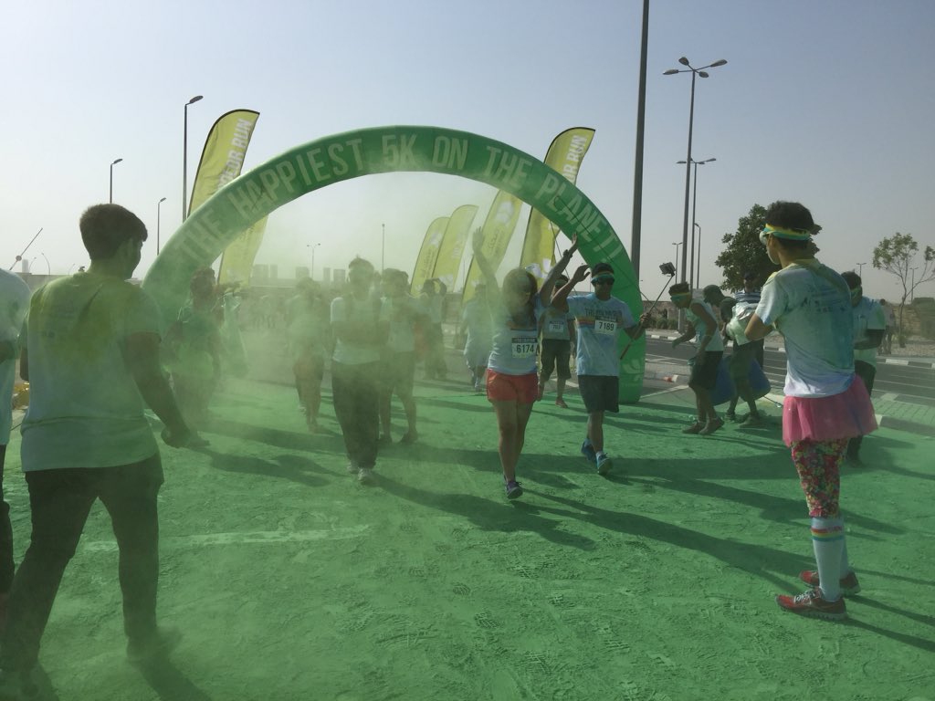 ZahraLeto's tweet photo. The Color Run today was a fairytale! Great way to start such a colorful year. #colorrunqatar #happiest5kontheplanet https://t.co/unFsePXnXQ