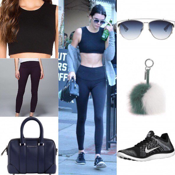 Star Style on X: Kendall Jenner wearing an Olcay Gulsen top, Lululemon  pants, Nike shoes, Fendi bag charm, …    / X