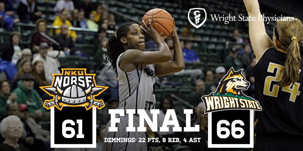 WSURaiders's tweet photo. WRIGHT STATE WINS! @WSUWBasketball goes on to defeat Northern Kentucky 66-61! #RaiderUp #HLWBB https://t.co/utdqL3PHxS